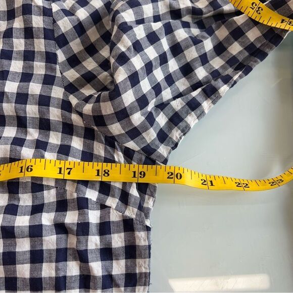 Preppy Gingham Shirt Dress | Navy Check Button-Front Tunic Tory Burch SZ 4 - Picture 7 of 10